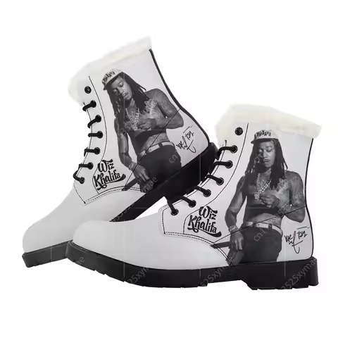 Wiz American Rap Khalifa Singer Plush Boots Mens Womens Teenager Shoes Casual Boot Light High Qualit