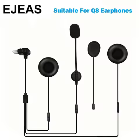 1/2PCS For EJEAS Q8 Motorcycle Helmet Intercom Type-C Interface Headset