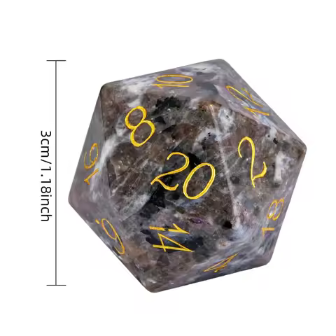 30mm Flame Stone D20 Dice 20 Sides Gemstone D20 Polyhedral Dice for Dungeons & Dragons RPG Tabletop 