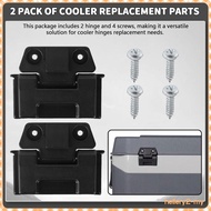 [HelleryabMY] 2Pcs Cooler Replacement Hinge Black with Mounting Screws Secure Closure High Performan