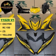 (STICKER TANAM/AIRBRUSH) RAPIDO COVER SET Y15 Y15ZR V1 V2 EXCITER RC-150 (3) YELLOW