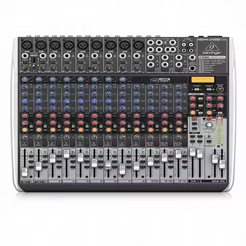 Behringer XENYX QX2222USB Premium 22-Input 2/2-Bus Mixer Mic Preamps Compressors Klark Teknik Multi-