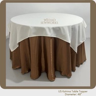 4FT Round Topper 48" – Table Accent for Events | Elegant Overlay Cover | US Katrina Fabric