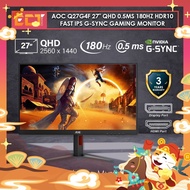AOC Q27G4F 27" QHD (2560 x 1440) 0.5ms 180Hz HDR10 Fast IPS G-Sync Gaming Monitor (HDMI,DP)