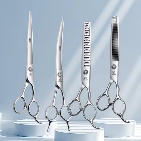 Fenice Professional Home Pets Grooming Set 6//6.5/7/7.5 Inch Bearing Screw Straight Curved Thinning 