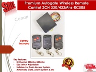 Premium Autogate Door Wireless Remote Control - 2 Channel 330mhz/433mhz Dip Switch Code Type (RC505)