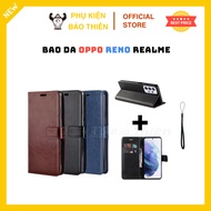 Wallet-style flip leather case for Oppo Reno 14 2z 2F 5 6 7 8 6Z 8T 10 12F 13F 13pro Realme C11 C12 