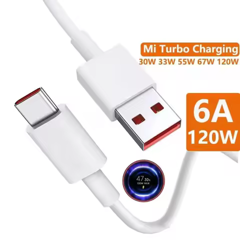 USB Super Fast Charging Cable PD3.0 6A Type C for Xiaomi Mi 11 12 13 Redmi Note 9 10 11 12 POCO X5 P