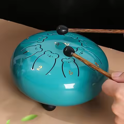 13 Tone Tongue Drum 13 Inch Metal Large Handpan Drums Rhythmic Meditation Relaxation Drums Kids Perc