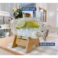 Glass water bottle with spout 1000ml wine bottle 1l water bottle