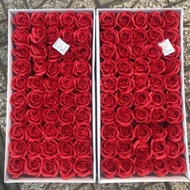 Scented wax roses, valentine roses, box of 50 scented wax roses