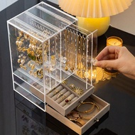1pc Ps 3-Compartment+2-Drawer Jewelry Organizer Box For Storing Earring, Necklace, Bracelet, Ring An