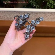 # Valentines Gift #  Female Flower Hair Claw Grab Clip Retro Ponytail Braid Crab Metal Grab Clip Fas