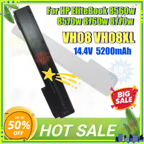 14.4V 5200mAh VH08 VH08XL Laptop Battery for HP EliteBook 8560w 8570w 8760w 8770w HSTNN-IB2P HSTNN-L