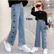 Trendy Snow Wash Children's Jeans Love Lope-Lope / Love Girls' Jeans Culottes Ages 6-13 Years