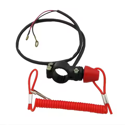 7/8" Handlebar 2 Wire Tether Outboard Lawn Mowers Emergency Engine Kill Switch for 110cc Taotao Dirt