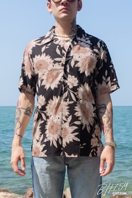 Simple&Raw - เสื้อเชิ้ต BH759 BlueHawaii Shirts (ฺBlack)