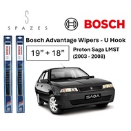 Wiper Proton Saga LMST Wiper 19"+18" Bosch Advantage U Hook Front Wiper Saga BA1918