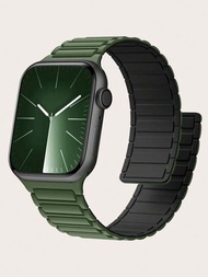 男女皆適用的矽膠雙色磁性運動時尚智能手錶表帶,兼容 Apple Watch 8/7/6/5/se/4/3/2/1,兼容 Apple Watch 38mm 40mm 42mm 41mm 45mm 44mm 49mm