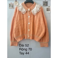 Orange, yellow, brown 2hand synthetic wool Cardigan