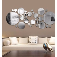 Set 14pcs Mirror Sticker Home Decor Wall Art Diy/Cermin sticker Dinding Hiasan rumah Ready Stock🔥