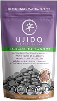 Ujido Black Ginger Matcha Tablets - Real Black Ginger - Real Matcha - Gluten-Free and Keto Friendly 