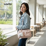 Lovito Charming Butterfly Bow Tie Multi-Pocket Korean Style Boston Bag Small shoulder bag for Women 