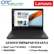 Lenovo ThinkPad T14 Gen 2 Notebook 14 Inch i5-1135G7 16GB DDR4 3200 Onboard 512G M.2 2242 NVMe SSD 3