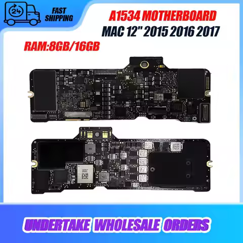 Original 95% New Motherboard For Macbook 12" A1534 Logic Board 1.1 1.2 1.3 1.4GHz 256GB 512GB 2015 2