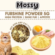 【MOSSY】 FurShine Powder Cantikan Bulu Protein Tinggi 5g / Pack Booster Mix Chicken & Egg Yolk untuk 