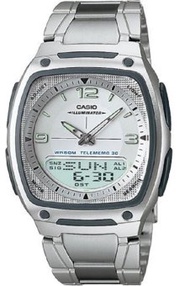 Casio Standard นาฬิกาข้อมือผู้ชาย สีเงิน สายสแตนเลส  รุ่น AW-81D-7AVDF