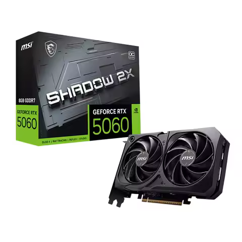 8GB GDDR7 448GB/s Bandwidth, Overclocked, 2K Gaming Ready MSI RTX 5060 SHADOW 2X OC