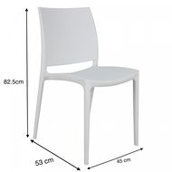 G.House Online Pulito เก้าอี้พลาสติก PP-686-GR12 ขนาด 53x45x82.5ซม. สีเทาเข้ม ของแท้