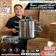 SUPRA Super Steamer 40cm 3-tier SUPRA SUS430 3-tier pan stainless steel pan/ SUS430 Steamer/