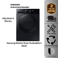 (Klang Valley) Samsung 12KG / 7KG (WD12DG5B15BBFQ) Washer Dryer Washing Machine with AI Ecobubble Me