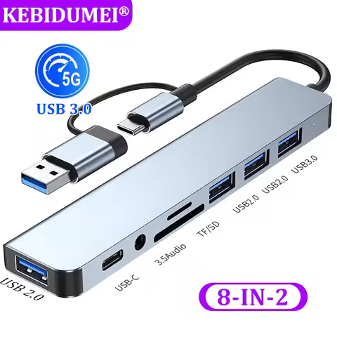 USB 3.0 Hubs USB C HUB USB C Docking Station 5Gbps High Speed Transmission Adapter OTG Type C to USB
