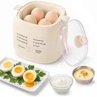 Mini Electric Egg Cooker 6-in-1 with Auto Shut Off & Beep Alarm, Temp Control for Hard/Soft Boiled, 