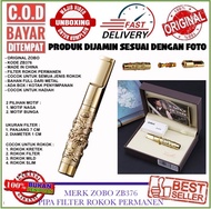ORIGINAL ZOBO ZB376 FILTER ROKOK PERMANEN BAHAN METAL LAPIS EMAS