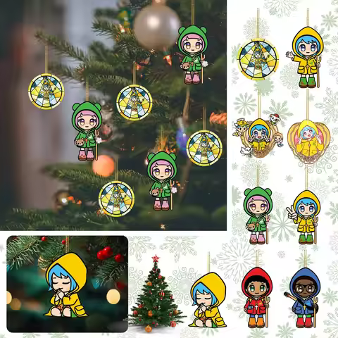 2D Acrylic Christmas Hanging Pendants Ornaments Christmas Decoration Pendant Christmas Tree Tag Them