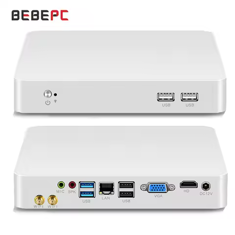 BEBEPC Mini PC HTPC Intel Core i5 4200U 3317U i3 6100U Windows 10 Pro/XP USB Mini Computer Cooler Of