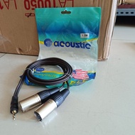 3.5mm mini stereo to dual xlr male aux cable Acoustic cable H-805 length 1.5m / 3.5mm to 2x XLR Male