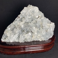 Natural Apophyllite Stone-White & Grey with shining- 1.751kg+- Display Décor 天然鱼眼石摆件-白 灰色- 1.751kg+-