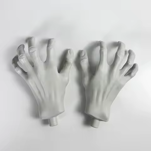 2Pcs Halloween Fake Skeleton Hand Horror Simulation Ghost Hand Plastic Bone Halloween Skeleton Broke