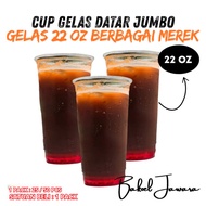 (1 PACK 50 PCS) JUMBO FLAT PLASTIC CUPS 22 OZ FRESH ONE TEN TEN/ TIP TOP/ PEACOCK/ GELOZ/