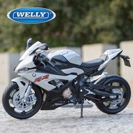 BMW Welly 1: 12 寶馬 2021 S1000RR 灰色壓鑄車收藏性愛好摩托車模型玩具