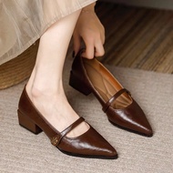 Casual Plain Flowers French Commute Low Heels Shoes Mary Jane School Shoes for Women