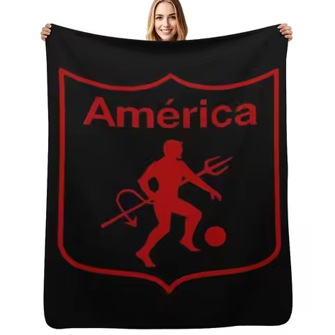 America de Cali - Colombian Soccer Team Throw Blanket Lightweight Warm Blanket for Travel Camping