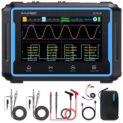 FNIRSI 2C53P Touch Screen Digital Oscilloscope+Multimeter+Signal Generator 3IN1 Dual Channel 50MHZ A