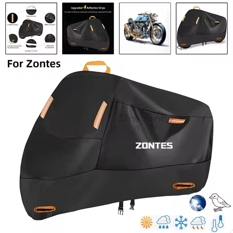 Zontes Logo Motorcycle Cover Waterproof Outdoor Scooter UV Protector Rain Cover For Zontes G1 125 ZT