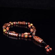 Tibetan Nine-Eyed Dzi Beads Agate String Beads Necklace Tibetan Chalcedony Dzi Beads Agate Necklace 